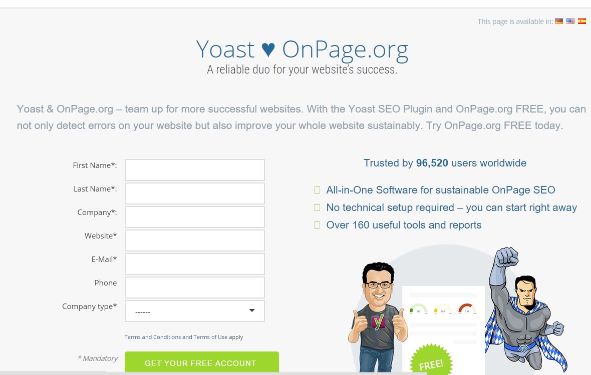 Register with onepage.org (wordpress) 2016 Improve Site Indexibility