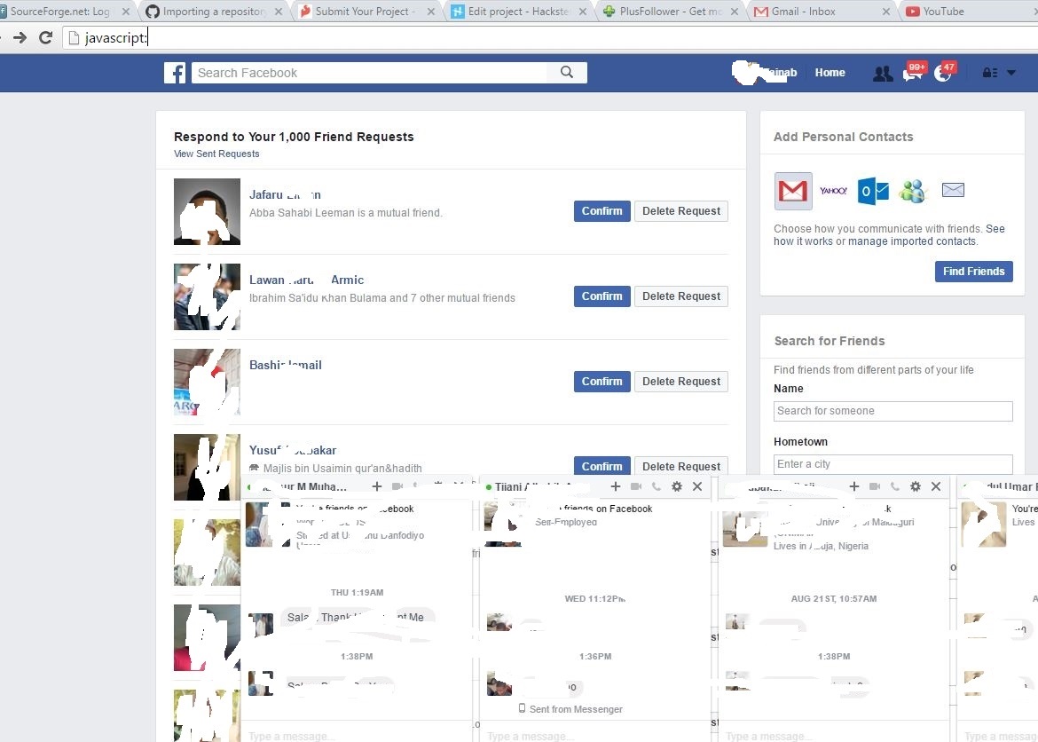 How to Accept Multiple Facebook Friend Request in one click