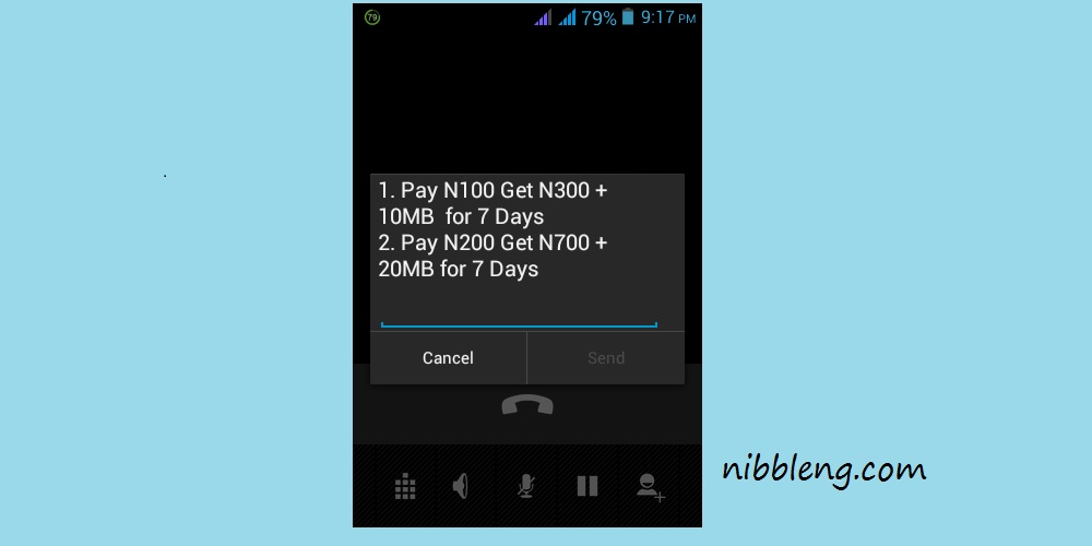 MTN 200 Naira recharge gives you 700 Naira plus 20 MB