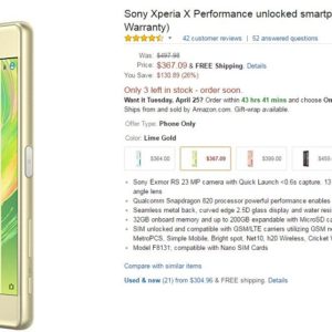 Sony Xperia X Performance Unlocked Smartphone Price Specs in USA KSA UAE